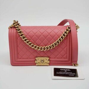 100% Authentic CHANEL Boy Leather Shoulder Bag 2700-082825
